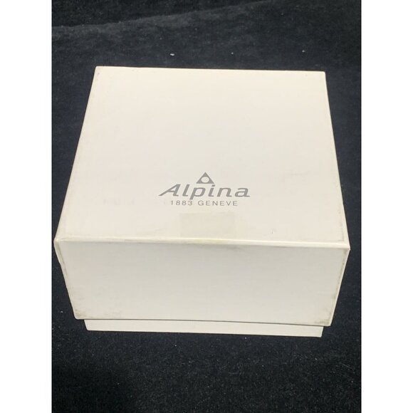 Alpina Watch Box Presentation White Cardboard Case Display Empty With Booklet - Picture 5 of 8